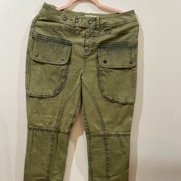 NWT $148 Free People We The Free Hot In It Moto Pants Army Green Size 4 - Picture 4 of 9